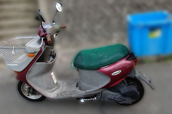 兵庫県神戸市垂水区で回収した原付 スズキ レッツ4バスケット