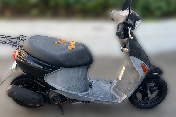 兵庫県神戸市東灘区で回収した原付 スズキ レッツ4