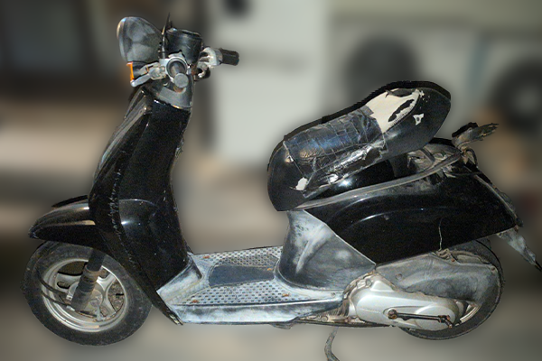 岡山県備前市で回収した原付 ホンダ トゥデイ